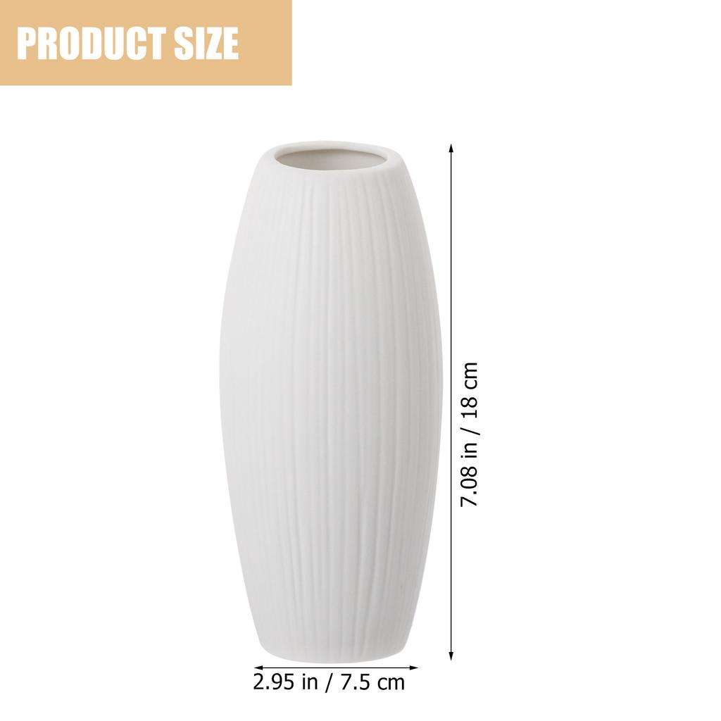 Ceramic Vase Simple Shape White Modern Minimalist Nordic Style Chamfer Decoration Flower Arrangement Home Decor