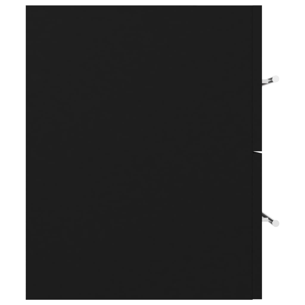 Badezimmermöbel Waschbeckenunterschrank schwarz, 100 x 38,5 x 48 cm