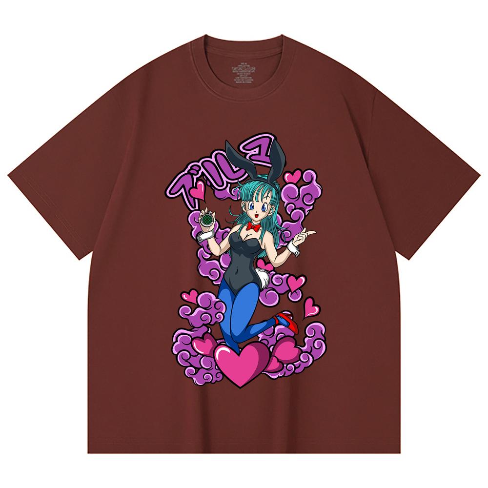 230 Gsm 100% Cotton Dragon Ball V28 Bunny Bulma Print Unisex Heavy Cotton T Shirt