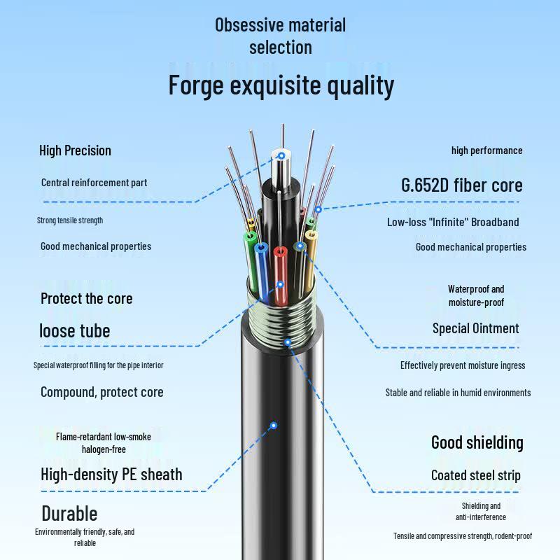 BOYANG Armored Outdoor Single-Mode Fiber Optic Cable