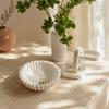 White Ruffle Bowl Resin Fluted Bowl Stylish Scalloped Bowl  Home Decor
