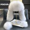 Fashionable Fake Fox Fur Winter Ski Hat with Ear Protection Outdoor Women Bomber Hats