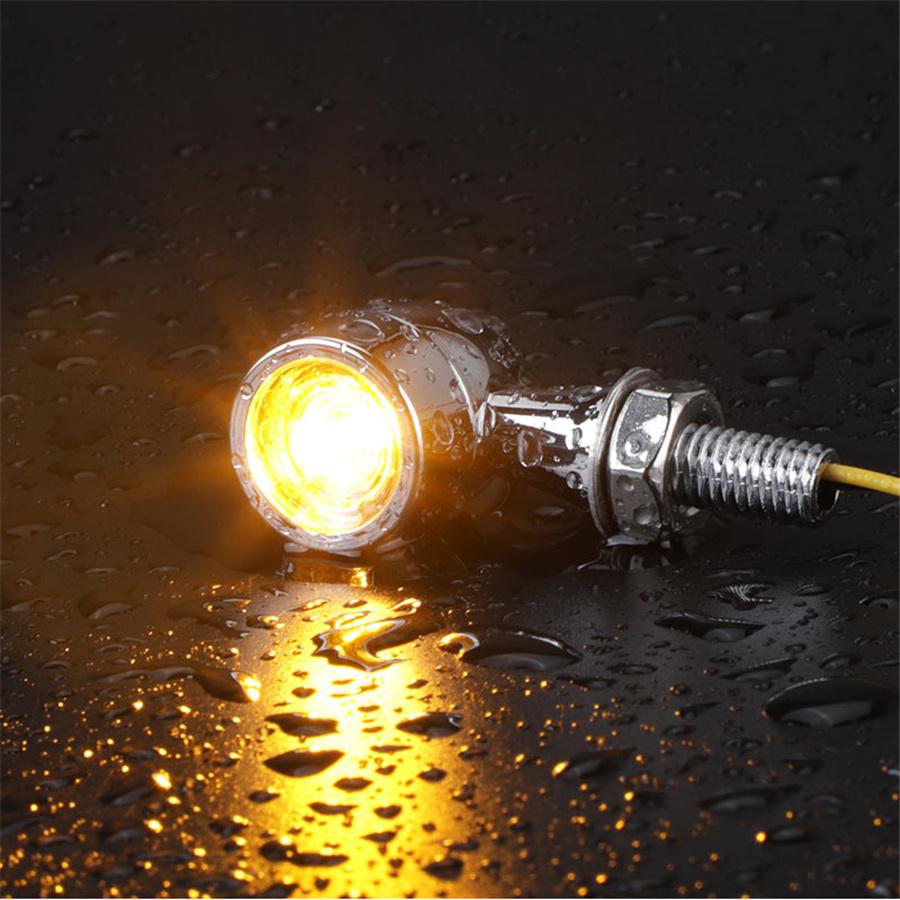 8mm Aluminum Motorcycle Mini LED Turn Signal Light Bullet Moto Flashing Light Cl