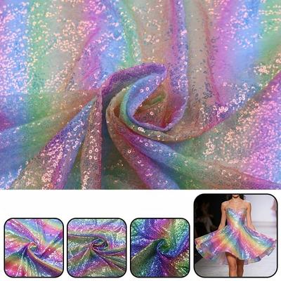 Funkelnder Paillettenstoff Opakes Glitzer-Material für Hochzeits-Bühnen-Hintergrund-Dekor Party-Auftritts-Kostüm DIY-Nähen 1/3 Yard