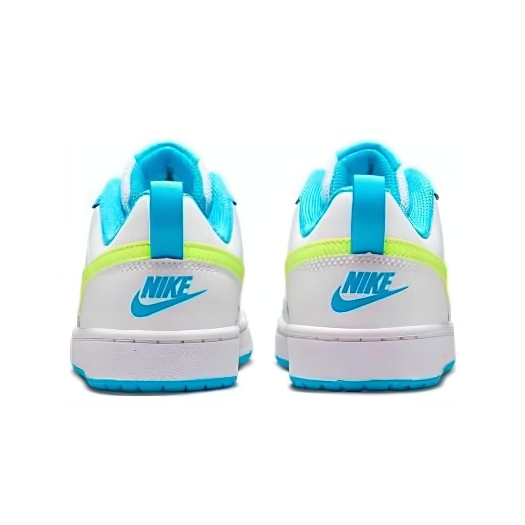 New Nike Court Borough Low 2 GS 'White Baltic Blue Volt' BQ5448-122