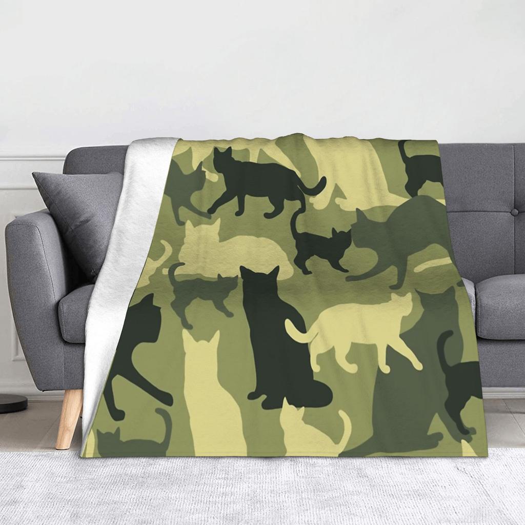 Tree Camouflage Fleece Throw Blankets Hunting Camouflage Pattern Blankets for Bed Travel Soft Plush Thin Quilt