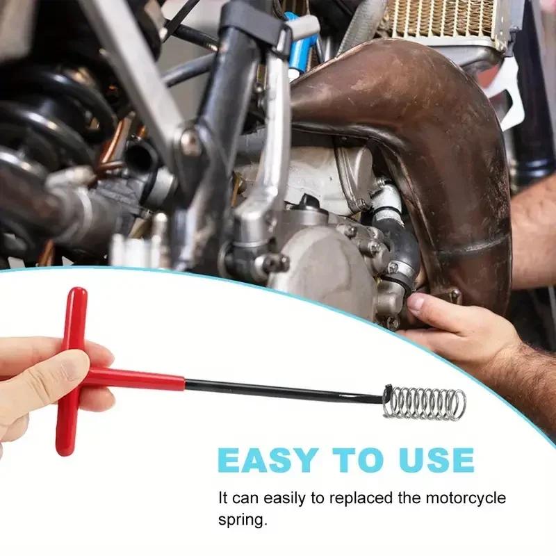 Remove Before Flight Motorcycle Exhaust Spring Puller T Shaped Handle Rubber Coated Tool for Easy Pipe Removal Installation