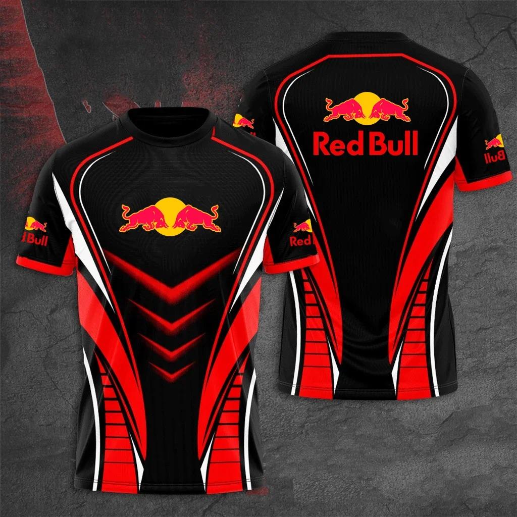 

Мужская летняя новая футболка Red Bull с 3D-принтом, модная, с коротким рукавом, супербольшого размера, быстросохнущая, топ команды Red Bull Racing 6XL
