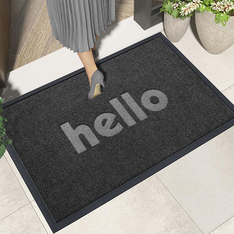Modern Simple Rubber Floor Mat Polyester Commercial Hotel Supermarket Dust Carpet Entrance Door Door Mat