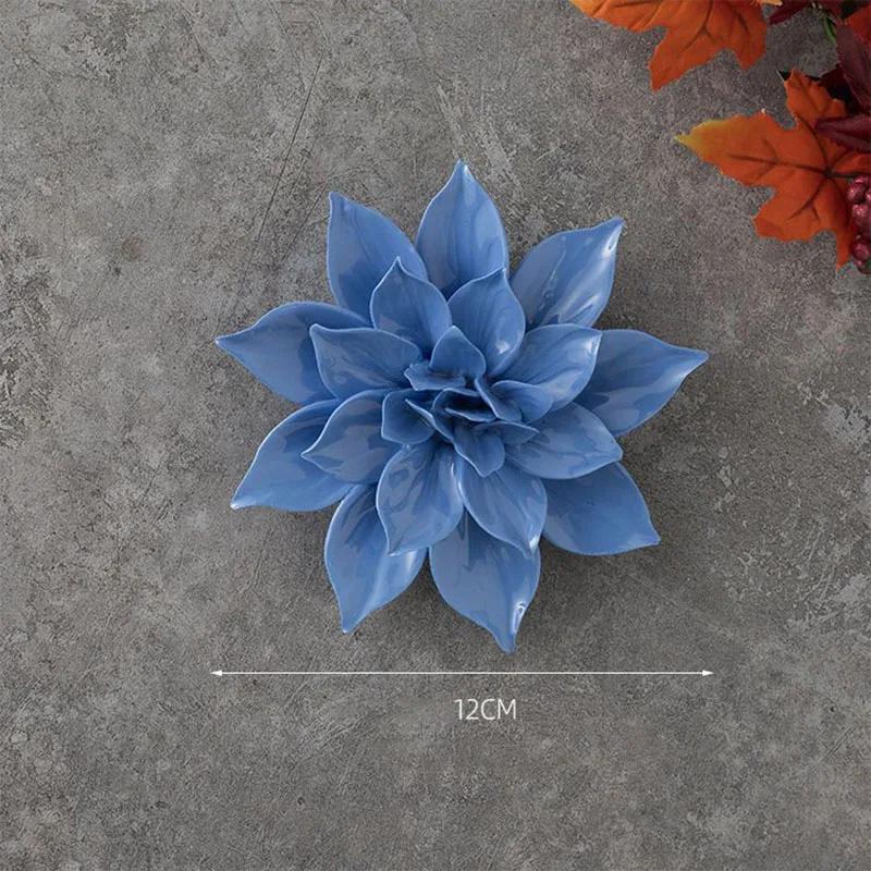 Modern 3D Ceramic Flower Wall Mural Decoration Home Bedroom Porch Wall Sticker Ornaments Office Lobby Club Wall Accessories Item