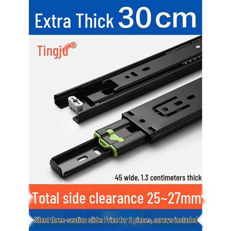 Silent Extra Thick Stainless Steel Drawer Slides with Rebound Damping