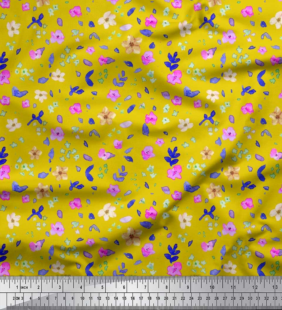 

Японська креп-атласна тканина Soimoi з аквареллю та аквареллю для рукоділля на метри 42 дюйми 42 Inch Wide - Poly Crepe жовтий