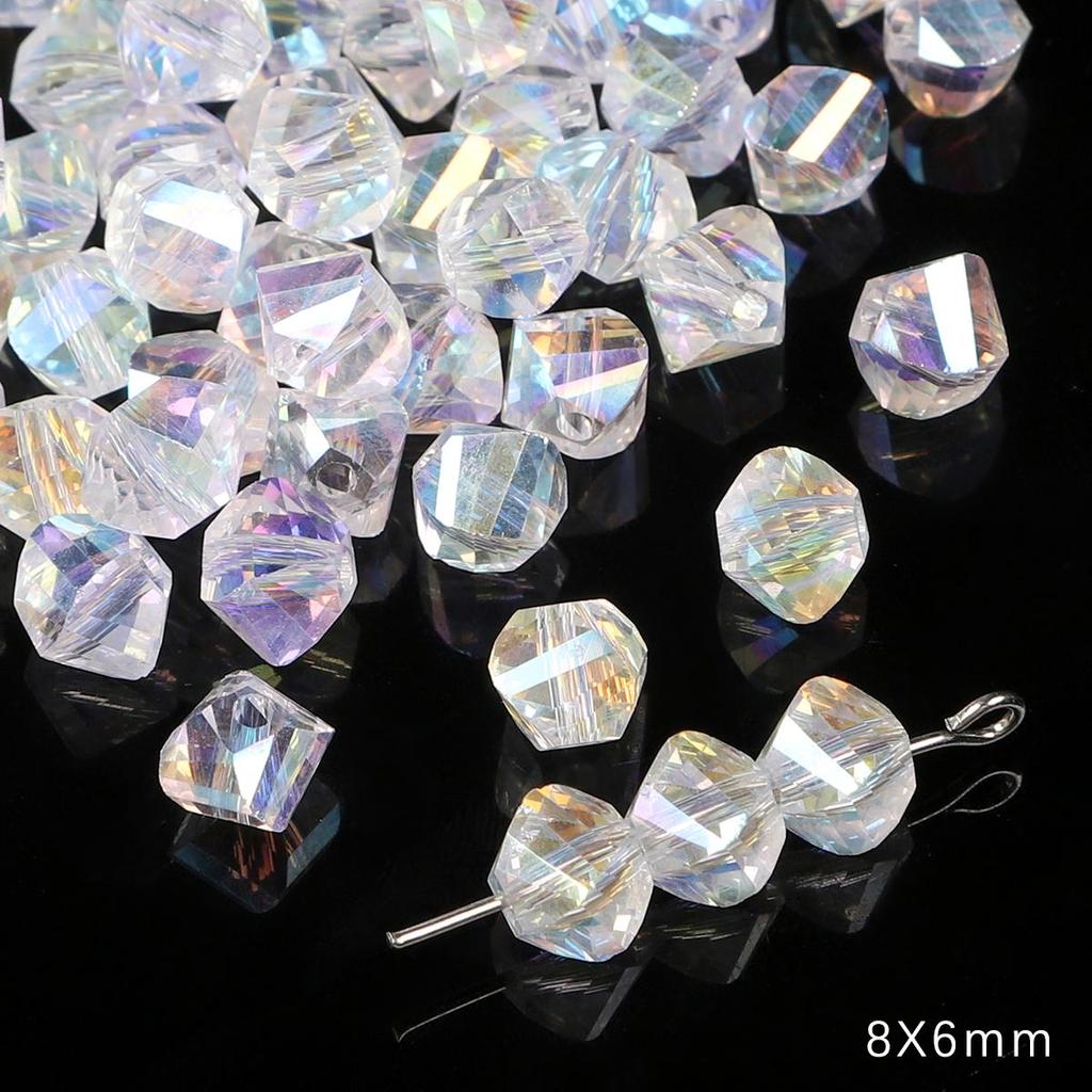 Various Shapes Crystal Beads Shining Transparent Glass Beads  For Jewelry Making DIY Bracelet Necklace Earring