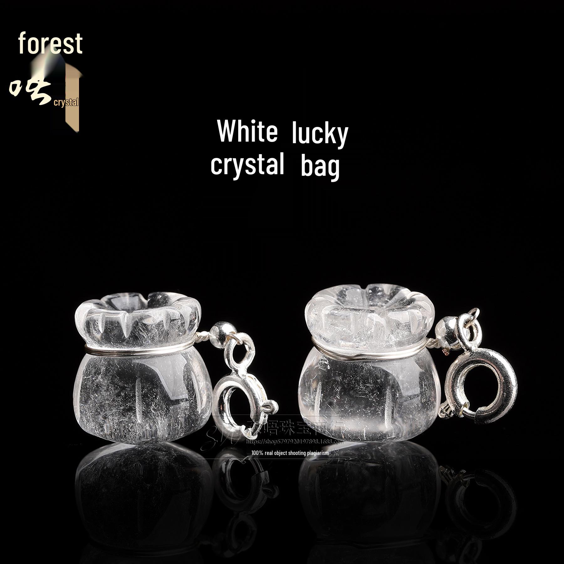 Senwu Jewelry Natural White Crystal Lucky Bag DIY Accessories 12mm x 11mm x 11mm