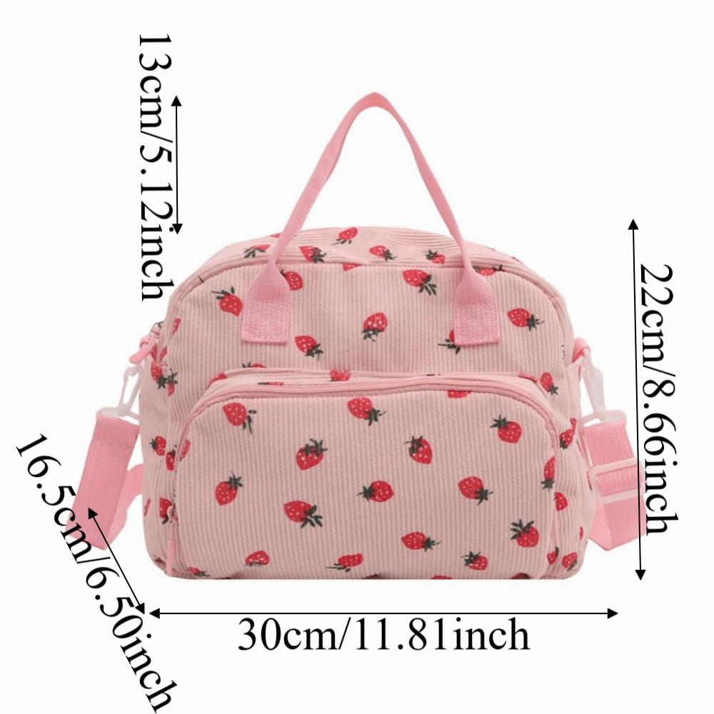 Large Capacity Corduroy Hand-Held Bag Waterproof Lady's Crossbody Bag for Commuting