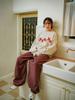 Peuswike 2Way Overfit Sweatpants_Burgundy Brown