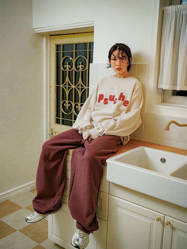 Peuswike 2Way Overfit Sweatpants_Burgundy Brown