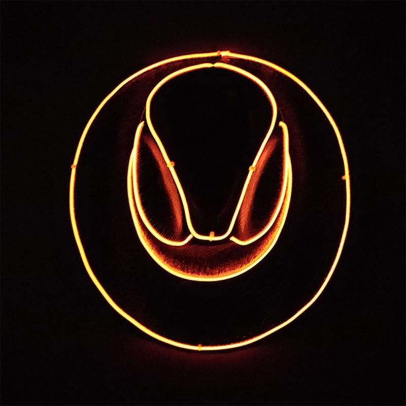 Western Hat Light Up LED Cowgirl Hat Party Hat Stage Costume Headwear