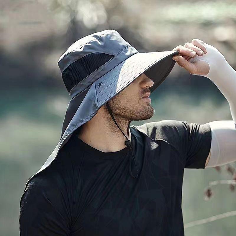 Summer Large Sun Hat For Men Women Breathable Fishing Caps Sun Uv Protection Fisherman Hat Hiking Outdoor Beach Cap Gifts