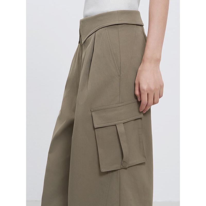 Peacebird Women's High-Waist Cargo Parachute Pants