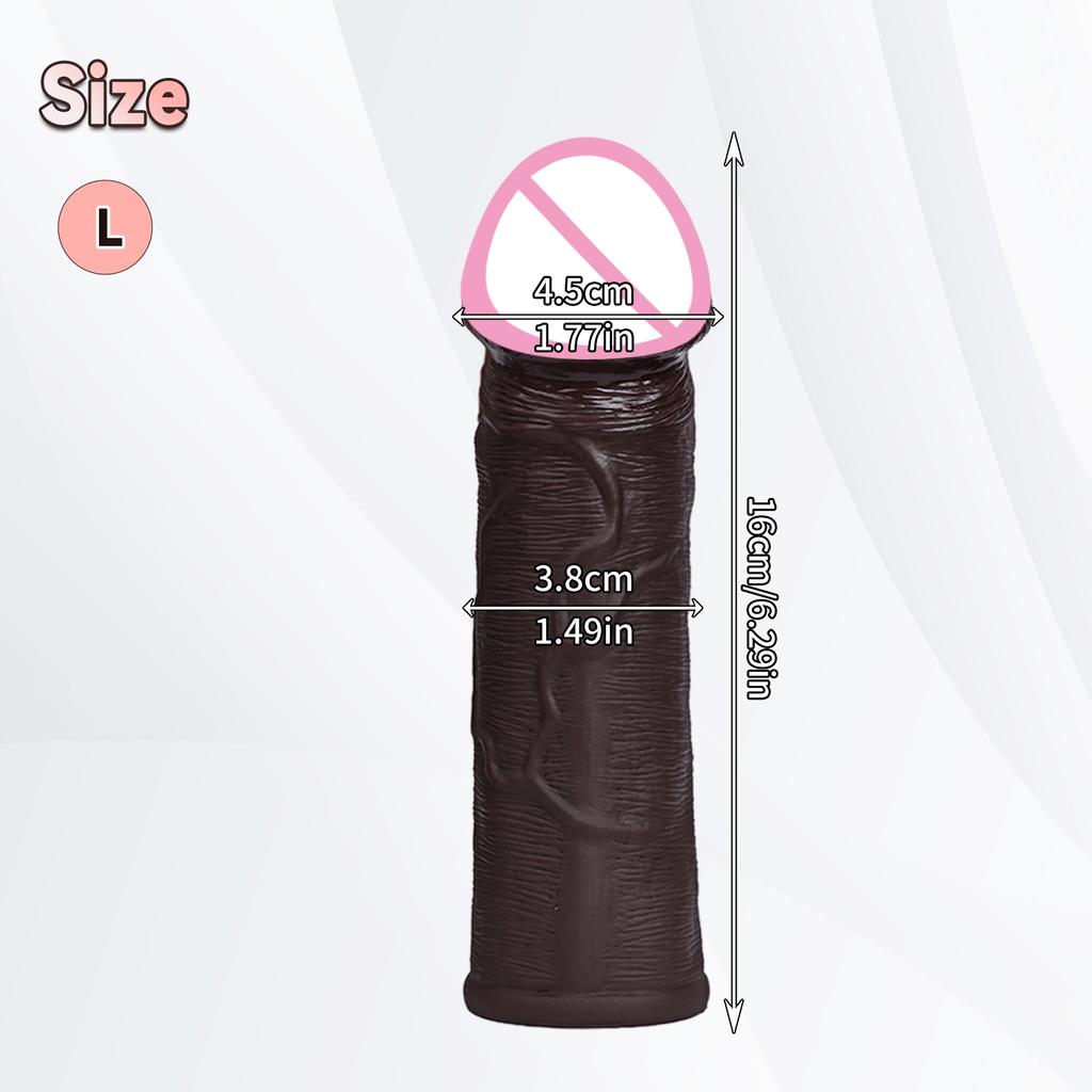 Soft Silicone Cock ring Condom Enlargement Dildo Penis Sleeve Realistic Penis Extender Adult Sex Toys for Men Condom Cock Sleeve