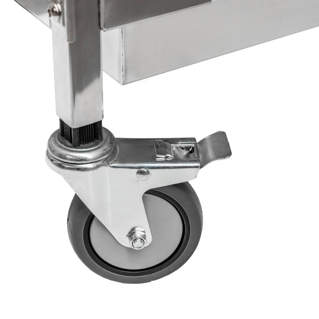 Stainless steel 3-shelf deep Mega-M serving trolley W-95 cm D-50 cm H-95 cm N