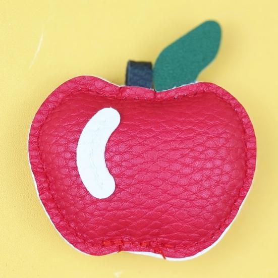 Apples Keychain Pendant Cute Apple-Shaped Leather Keychain Charm Colorful Fruit Bag And Car Pendant Soft Versatile Purse Charm for Women Tote Bags