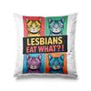 Aertemisi 18'' x 18'' Lesbians Eat What Funny Cat LGBTQ+ Square Throw Pillow Cushion Covers Cases Pillowcases 45cm x 45cm