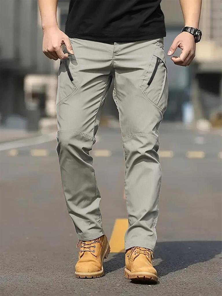 Men's Outdoor Tactical Pants - Spring/Summer Casual Workwear, Functional Straight-leg Training Pants #8725