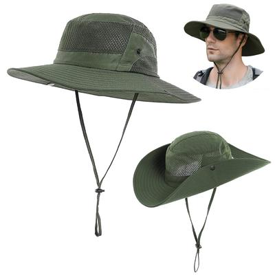 Favoreal Summer Sun UV UPF Wide Mesh Large with Chin Ultra Camping Outdoor Sun Stylish Gift Men's Hat, Protection, 50+, Brim, 2-Way Breathability,