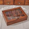 9/12 Grids Organizer Box Jewelry Hairpin Earring Necklace Tea Bag Storage Box With Transparent Lid Vintage Wooden Storage Box