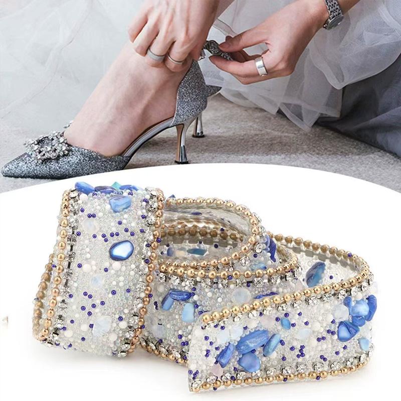 50cm/Roll Self Adhesive DIY Glitter Trim Sticker Elegant Colored Stone Dress Car Rhinestone Ribbon Phone Decor Claw Chain Tape