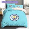 Set Copripiumino Trapuntato con Motivo Manchester City F.C Decorazione per la Casa Regalo (1 * copripiumino + 2 * federe senza imbottitura)