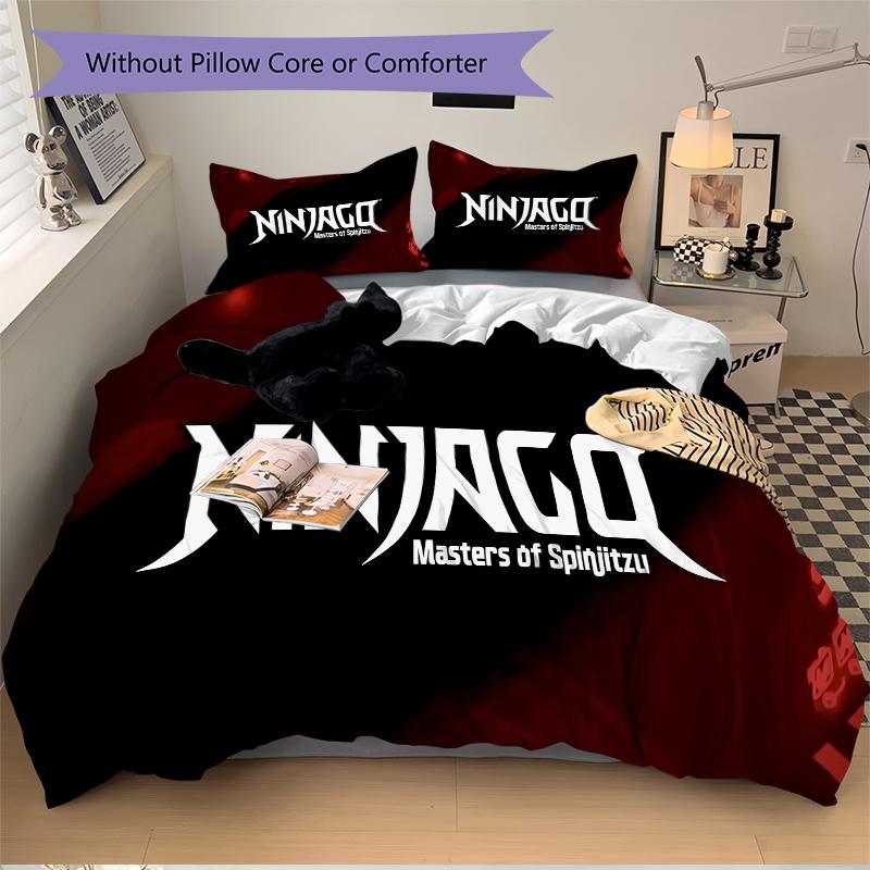 Ninjago Masters Spinjitzu Printed 3pcs Bedding Set Soft Microfiber 1 Duvet Cover And 2 Pillowcases Home Bedroom Decor Xmas Gift Q1881