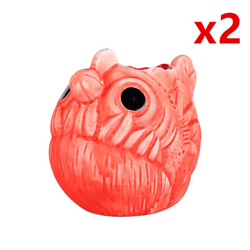 710ml Červená Piranha TIKI Hrnček Koktejlová Sklenice Keramika Americký Havajský Bar Nápojové Sklo Mixovaná Sklenice na Víno Nápoj Zombie Smoothie Tumbler