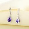 Copper Inlaid Zircon Teardrop Earrings, 925 Sterling Silver, European American Fashion, Women's Gift