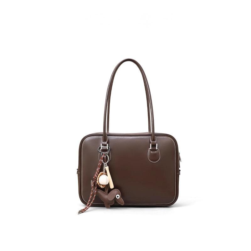 Real Leather 2025 And New Style Large Capacity Handbag Messenger Bag Retro Handheld Tote Bag Timeless Single Shoulder Underarm Bag