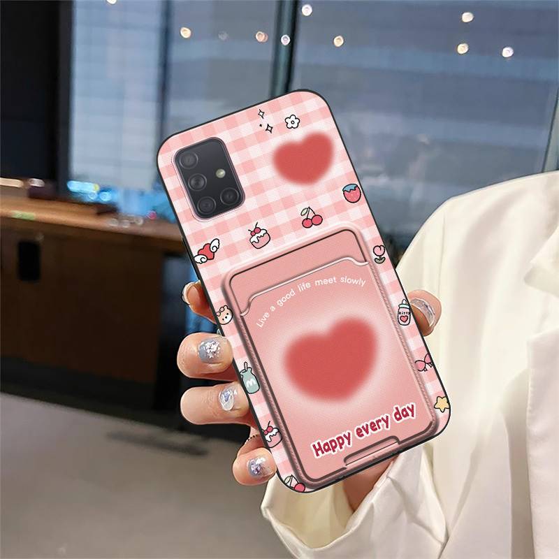 Shockproof Card bag Phone Case For Samsung Galaxy A51/M40S Back Cover Graffiti Card slot Anti-dust Cute protective TPU