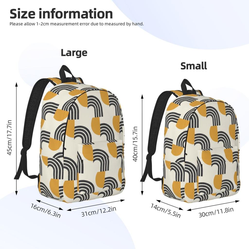 Mid Century Modern Gold - Sun And Rainbow Backpack Hot Sale Daypack Kids BookBag School Bag Shoulder Bags for Men Women