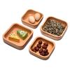 HEMU Square Wooden Fruit Salad Bowl Plate Dried Fruit Cake Snack Plates Retro  Tableware Simple Tea Tray Dessert Snack Plate