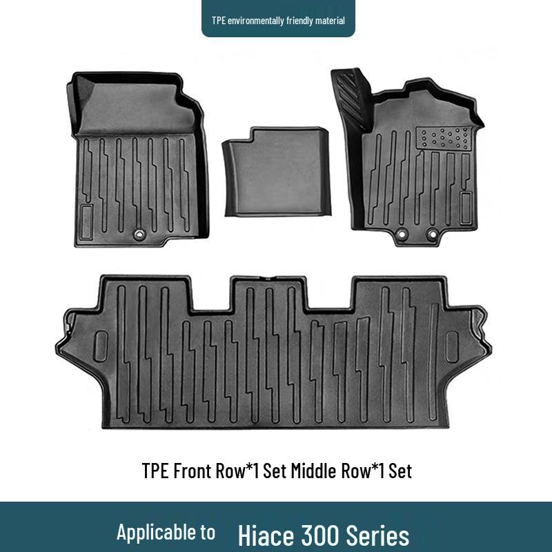 Waterproof & Odorless Floor Mats for Right-Hand Drive Toyota Hiace 200/300 Series, HK Version.