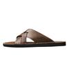 Summer Handmade Leather Slippers for Men Comfortable Beach Walking Shoes Slip On Light Male Flats Slippers Outdoor Half Drag
