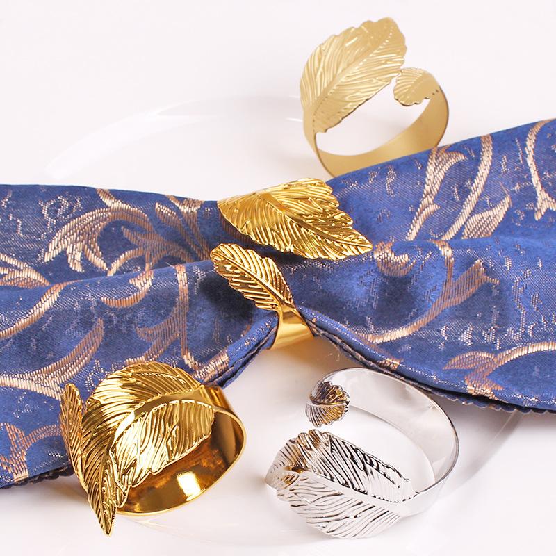 12pcs Creative Maple Leaf Napkin Rings Wedding Party Dinner Table Restaurant Hotel Rings Napkin Holders Table Decoration New