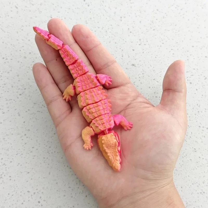 

20 см 3D-печатная игрушка-крокодил, симуляция, антистресс, модель животного, печатное украшение для рабочего стола, поделки, детские игрушки, подарок