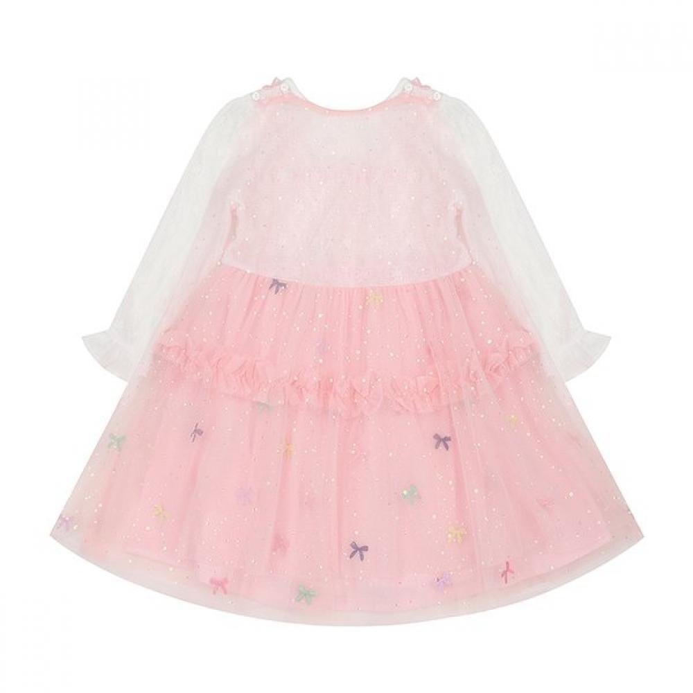 French Cat Pink Ribbon Embroidery Shaw Dress Q64dso012p1