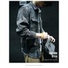 Men Loose Long Sleeve Plaid Denim Casual Work Shirt Outerwear