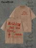 Y2kvintage Shirts Unisex Style Nothing But The Blood Of Jesus Print Washed Thickened Cotton Tshirt  Creative Design Unisex Ca