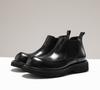 Bottes Chelsea Rétro Britanniques pour Homme, Bout Rond, Cuir de Vachette cousu main, Chaussures en Cuir Hautes, Bottines