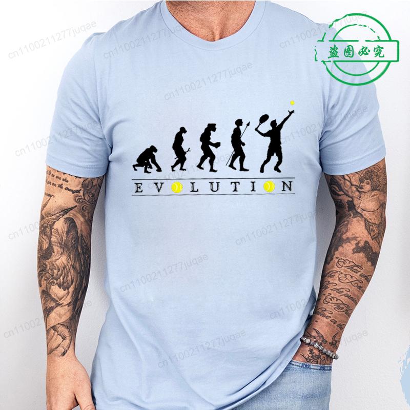 Funny Tennis Evolution T-Shirts for Women Men, Evolution of The Tennis Player T-shirt Funnys Blouse Designer T Shirt Men Clothes