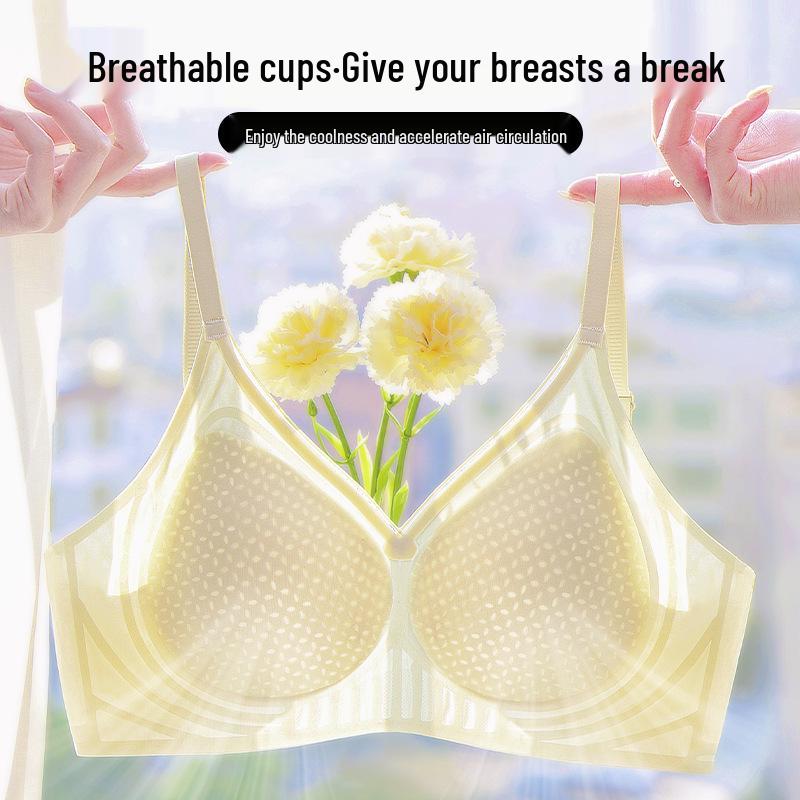 Women's Seamless Wire-Free Soft Support Bra for Small Chest with Anti-Sagging and Side Support.
